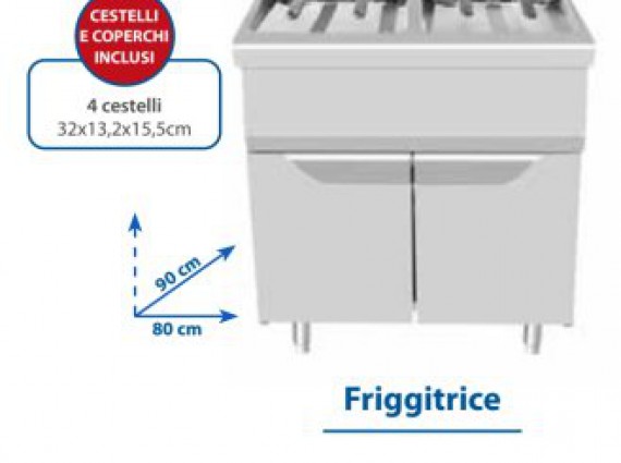 Friggitrice a gas doppia litri 21+21 mod. TN9N8M-M